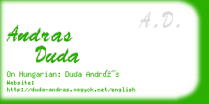 andras duda business card